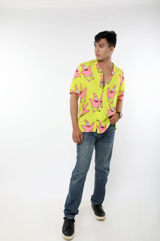 FLUORESCENT PRINTED OFFBEAT SHIRT