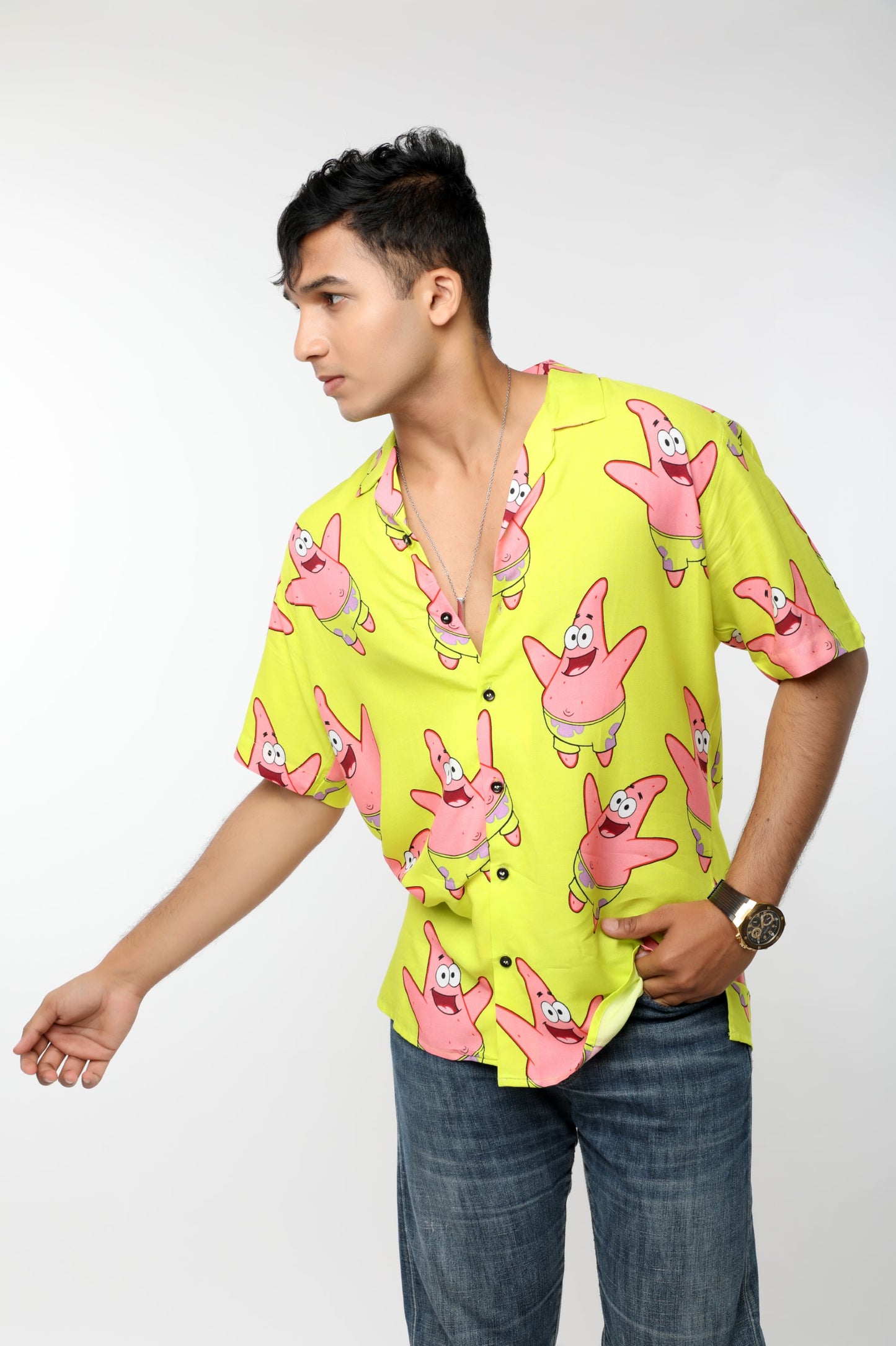 FLUORESCENT PRINTED OFFBEAT SHIRT