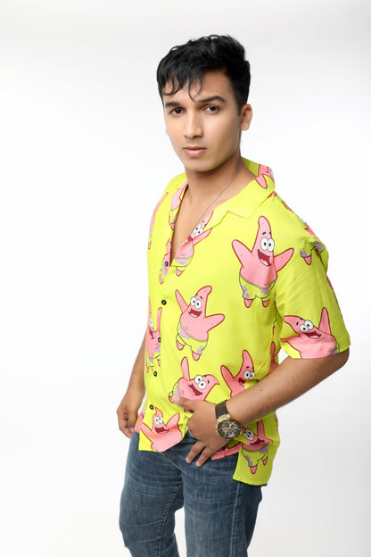 FLUORESCENT PRINTED OFFBEAT SHIRT