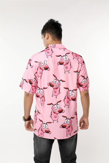 LIGHT PINK PRINTED OFFBEAT SHIRT