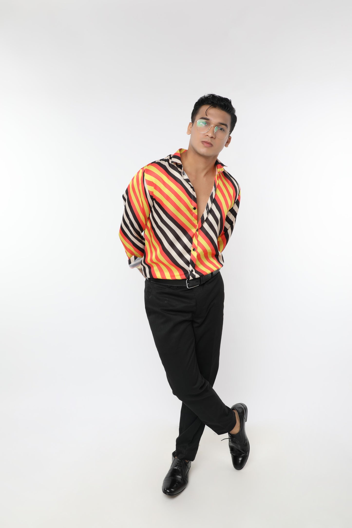 Striped full sleeves Premium Satin Shirt